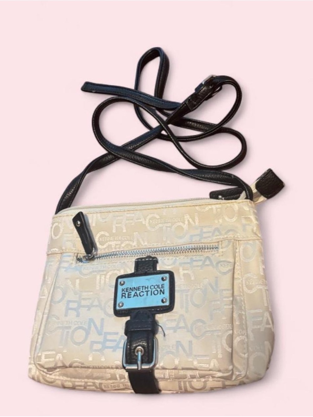 Kenneth Cole Reaction Cream Monogram Crossbody Bag
